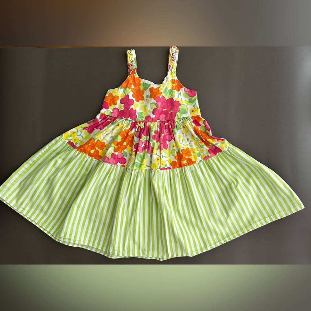 Marmellata Flower Dress Toddler Girls Kids, Green Pink Multicolor, 3T US